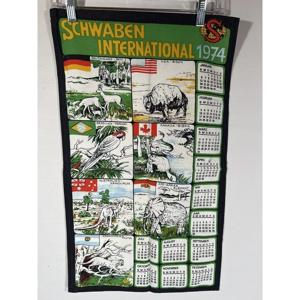 Schwaben International Tea Towel Vintage Mid Century Retro Kitchen Decor